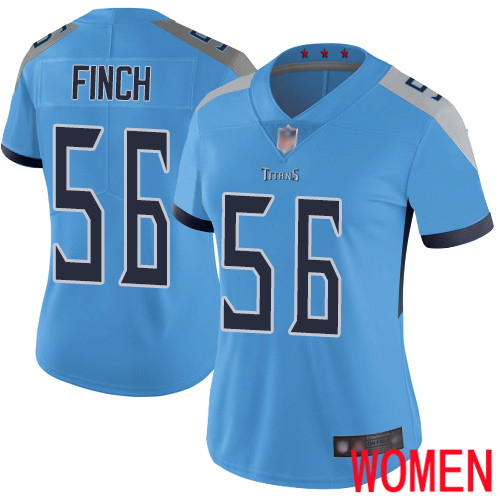 Tennessee Titans Limited Light Blue Women Sharif Finch Alternate Jersey NFL Football #56 Vapor Untouchable->women nfl jersey->Women Jersey